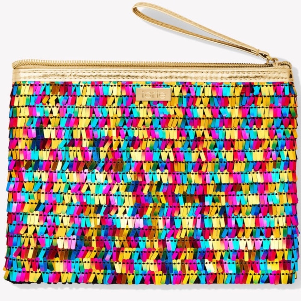 Tarte rainbow sequin cosmetic bag